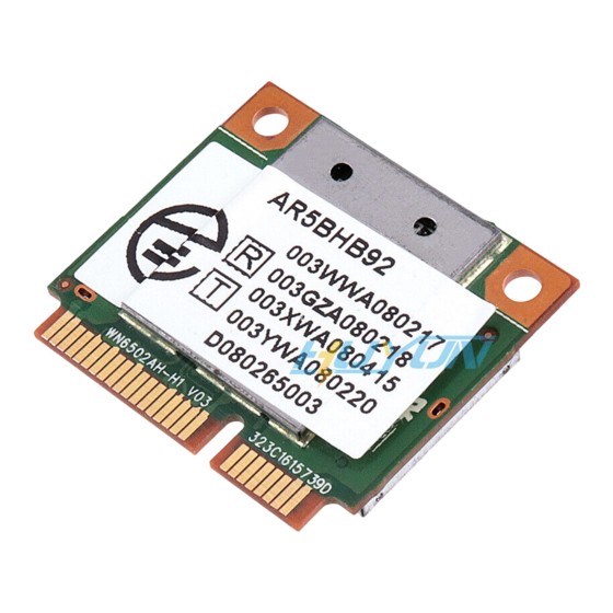 Atheros Ar Bhb Wireless Network Card Manuals