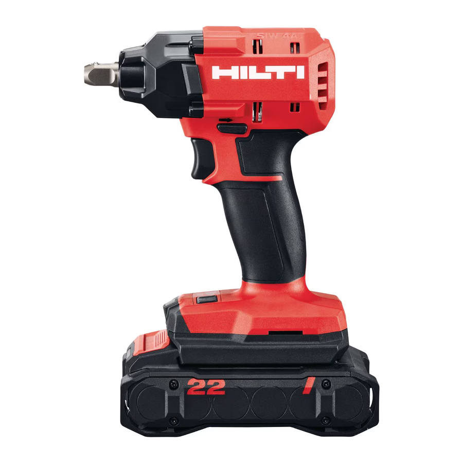 HILTI Nuron SIW 4AT 22 Cordless Impact Wrench Manual ManualsLib