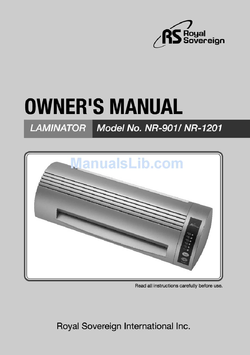 Royal Sovereign Nr 1201 Owner S Manual Pdf Download Manualslib