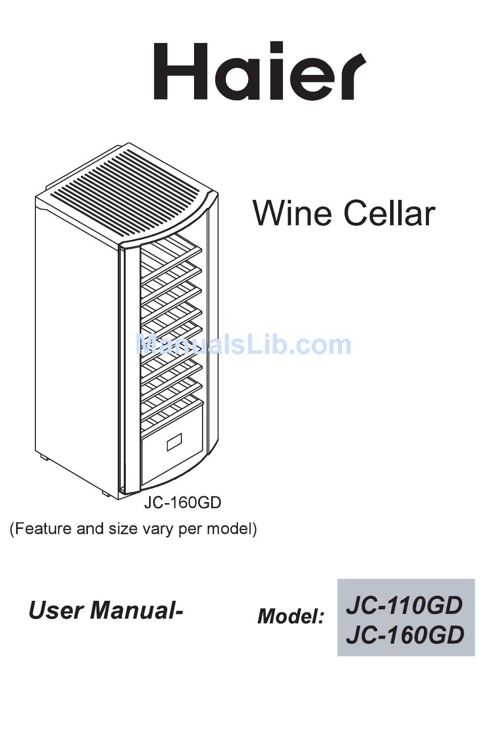 Haier Jc 160gd User Manual Pdf Download Manualslib