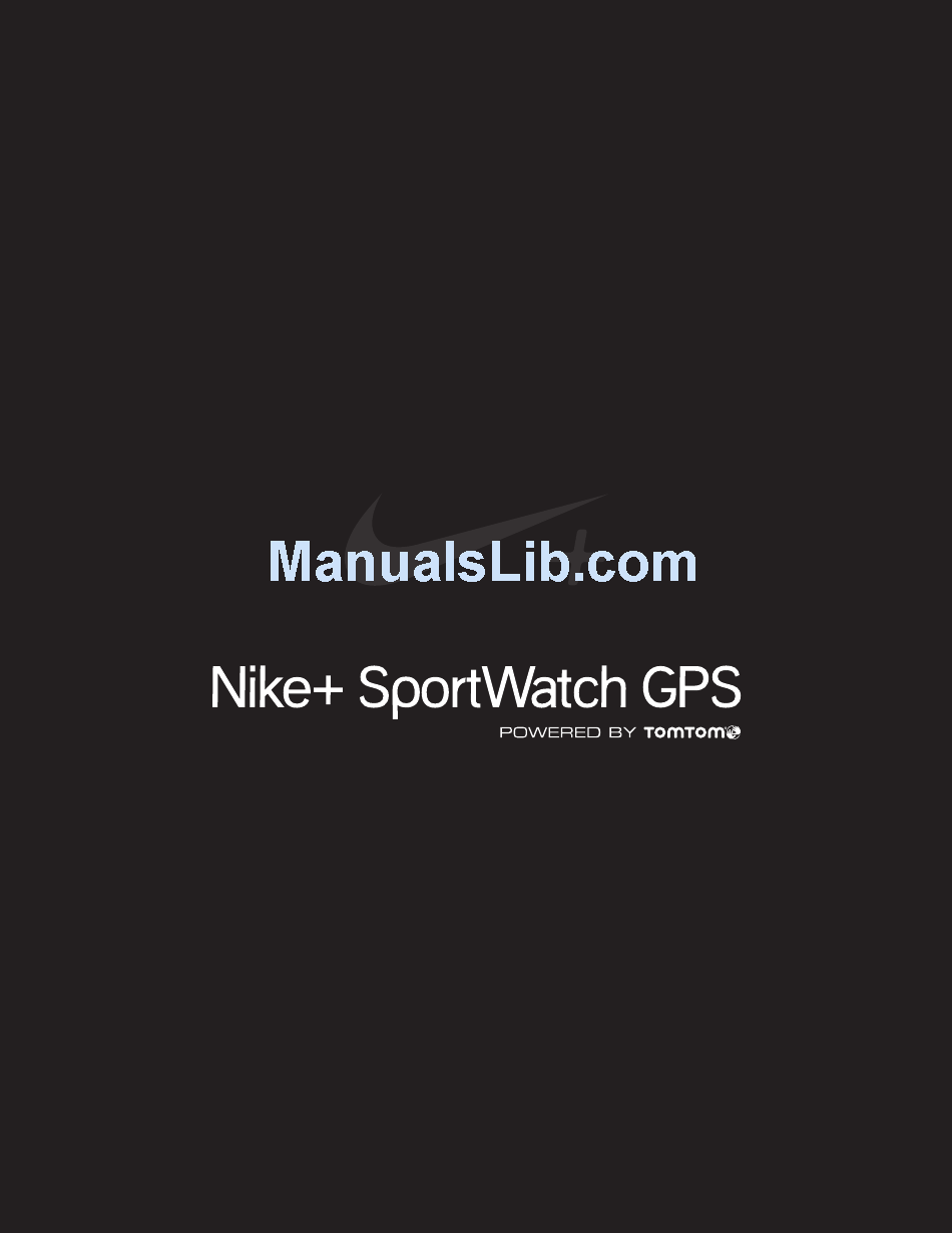 Tomtom Nike Sportwatch Gps Owner S Manual Pdf Download Manualslib