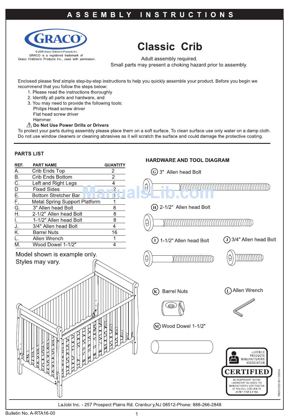 benton convertible crib assembly instructions