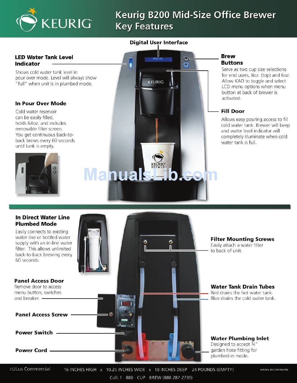 Keurig B200 Quick Start Manual Pdf Download Manualslib