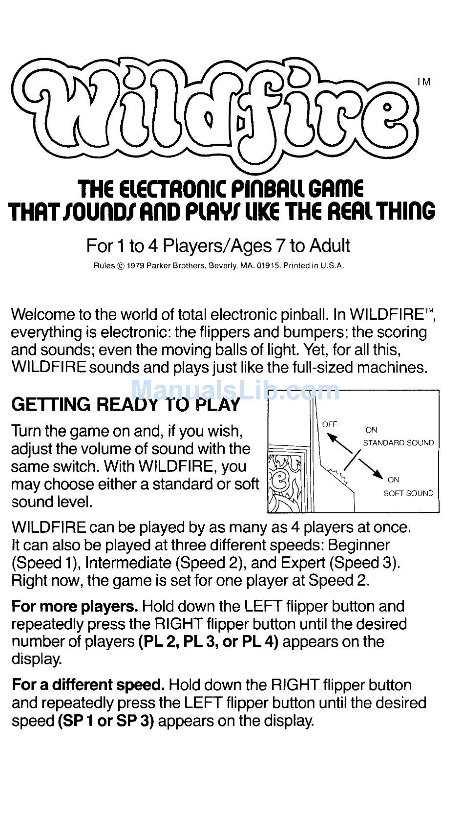 wildfire electronic pinball game