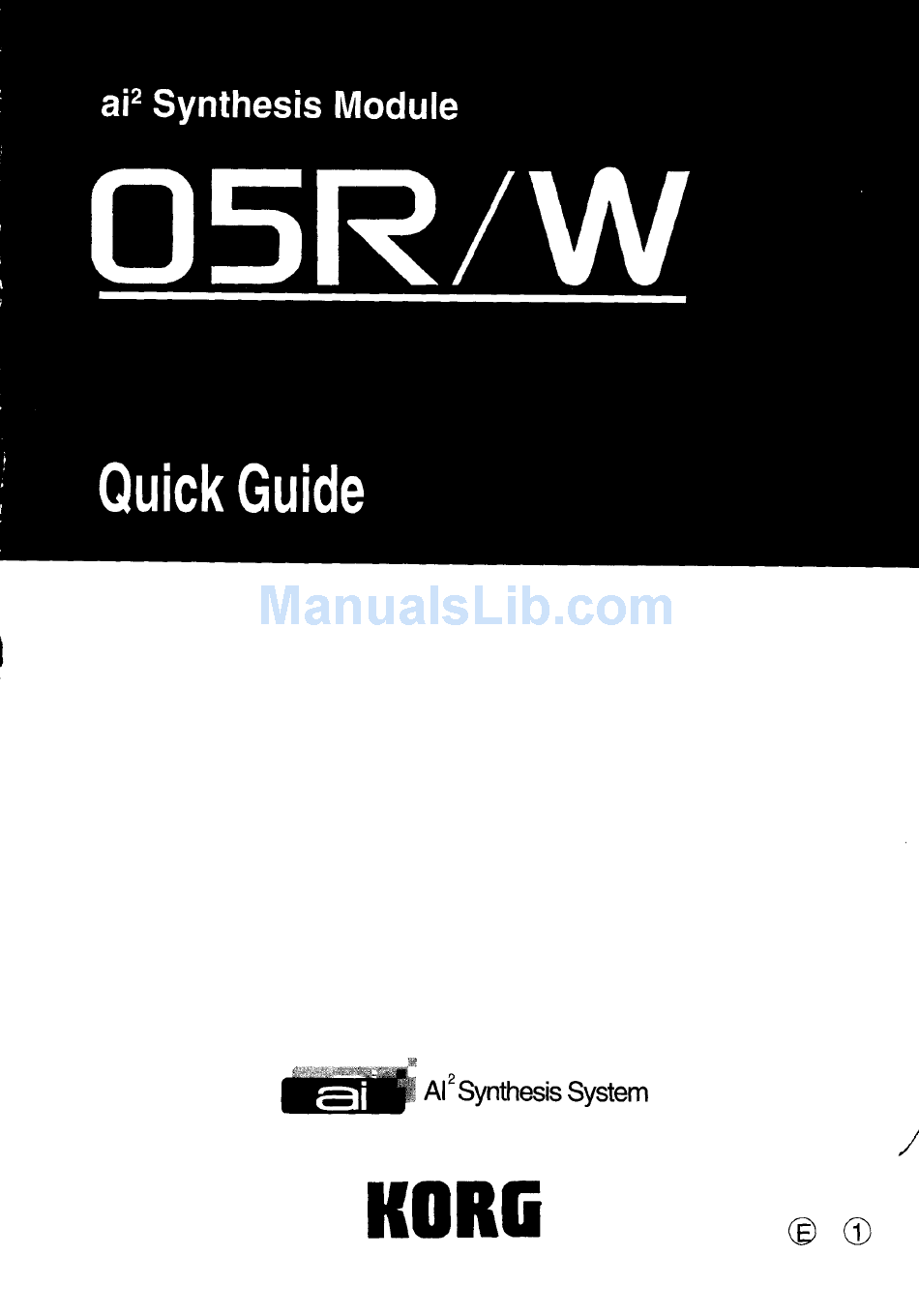 Korg 05r Quick Manual Pdf Download Manualslib