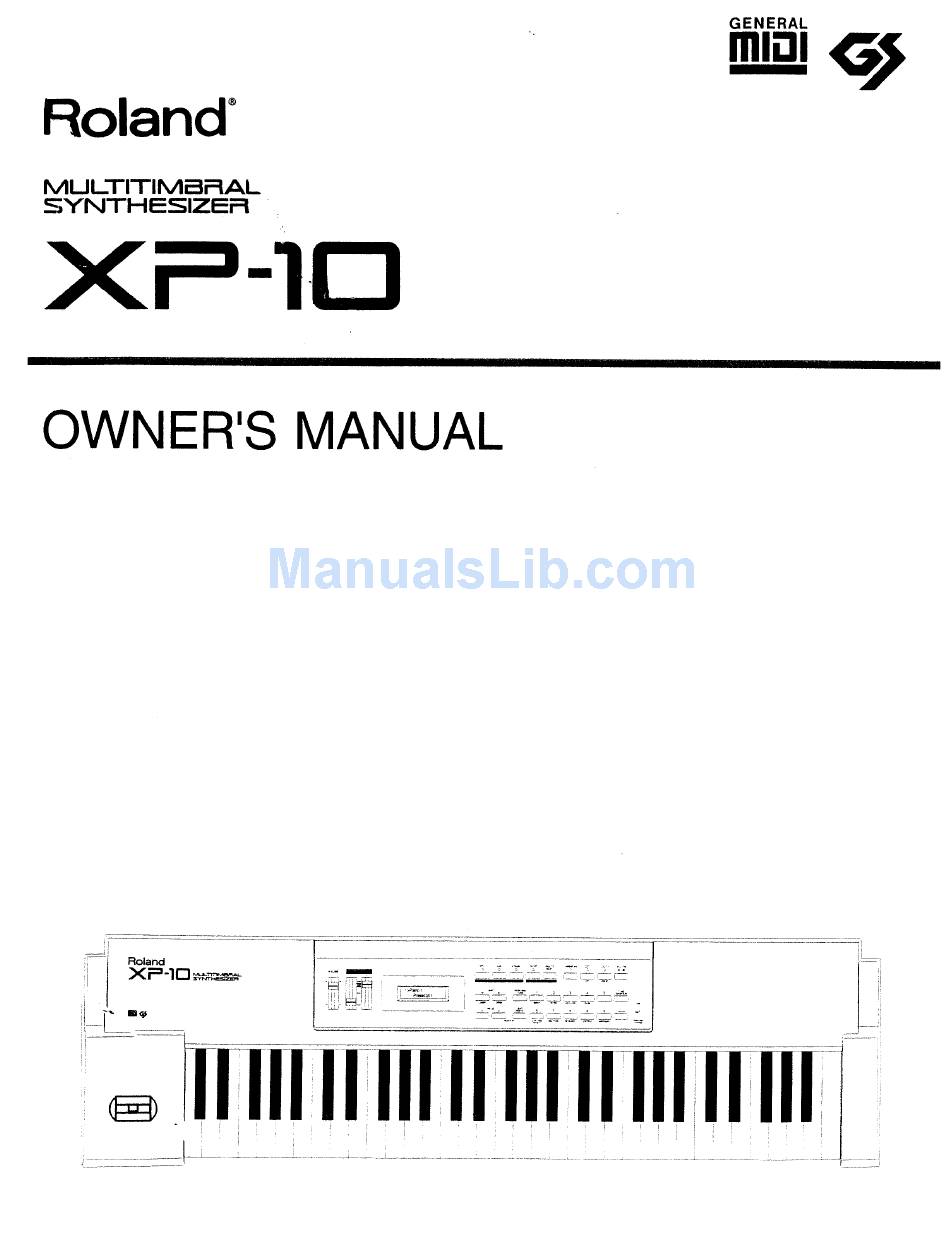 Roland Xp 10 Owner S Manual Pdf Download Manualslib