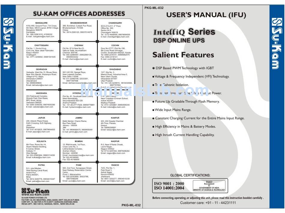 Su Kam Intelliq Series User Manual Pdf Download Manualslib