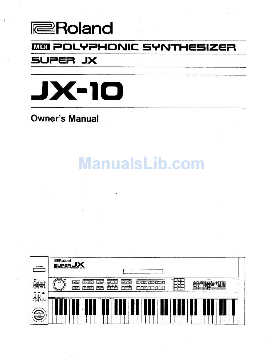 Roland Super Jx 10 Owner S Manual Pdf Download Manualslib