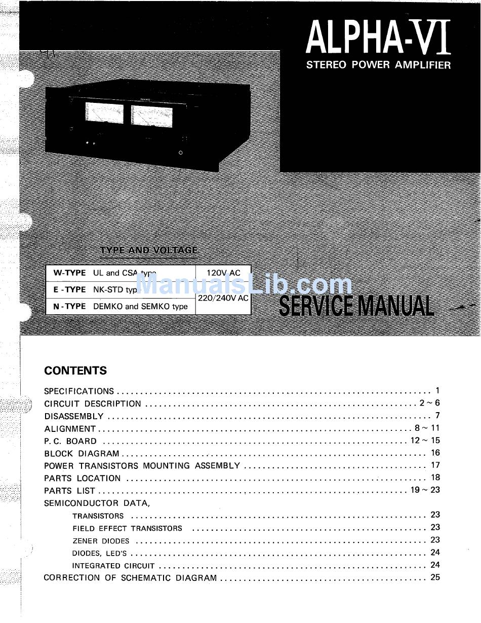 Nikko Alpha Vi Service Manual Pdf Download Manualslib