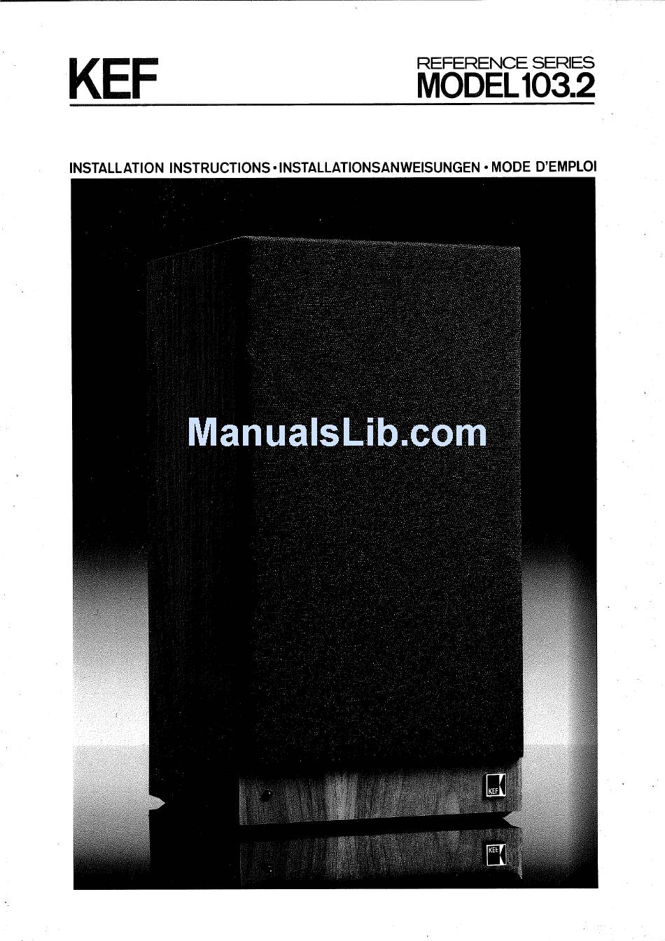 Kef 103 2 Installation Instructions Manual Pdf Download Manualslib