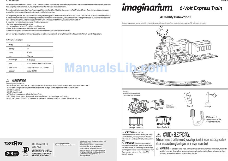 imaginarium 6v express train battery charger