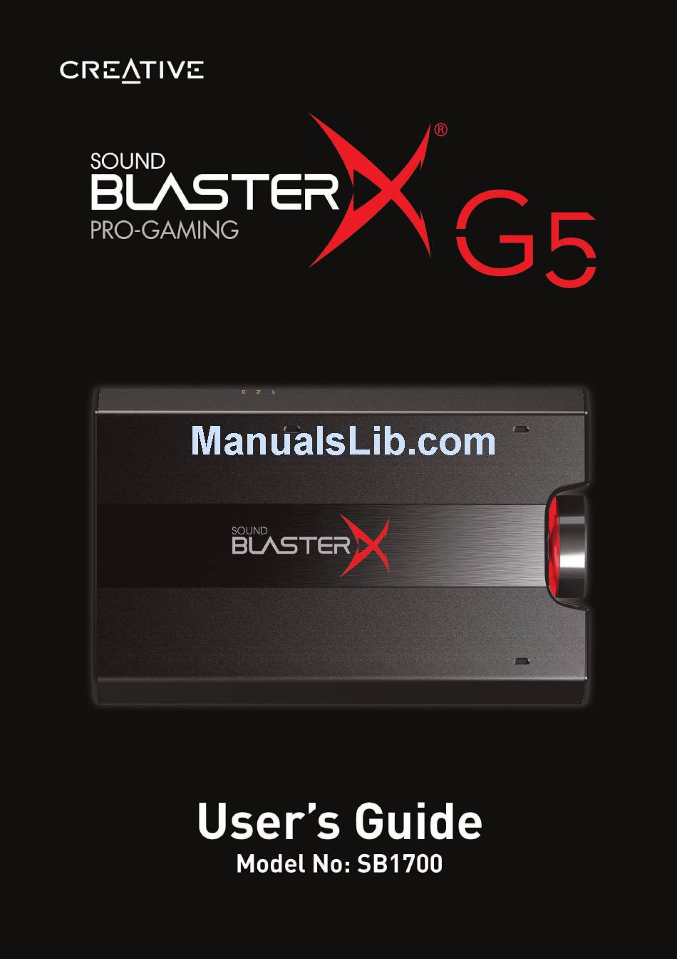 Creative Sound Blasterx G5 Sb1700 User Manual Pdf Download Manualslib