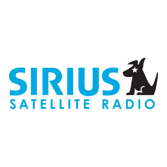 Sirius Satellite Radio S-BE 1 Installation, Use And Maintenance Instruction