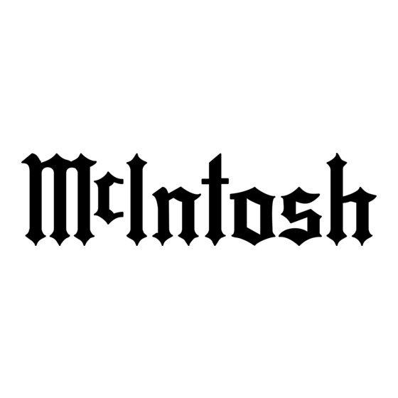 McIntosh 60TH ANNIVERSARY SYSTEM - annexe 1 Owner's Manual