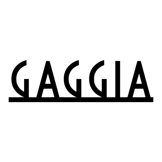 Gaggia 9317SC0B0006 Operating Instructions