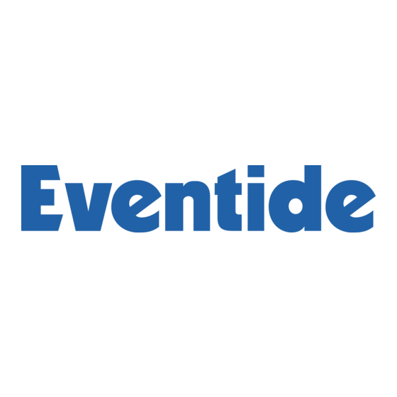 Eventide INSTANT FLANGER FL201 Instruction Manual