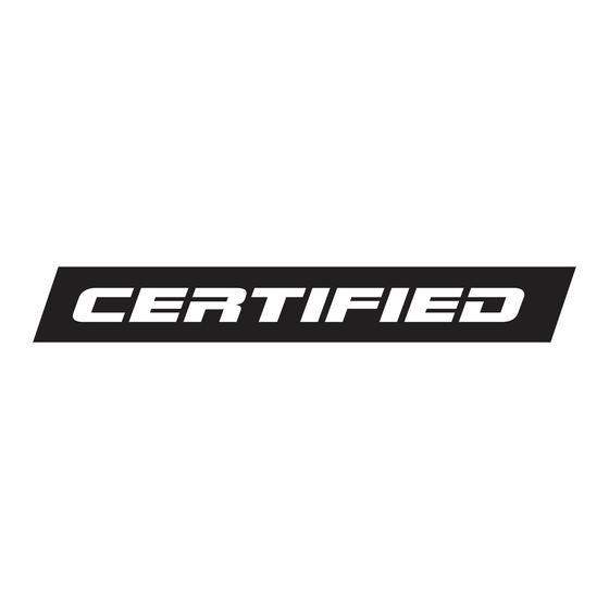 CERTIFIED TCT15CT Owner's Manual
