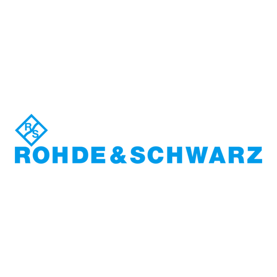 Rohde & Schwarz R&S FSW-K30 User Manual