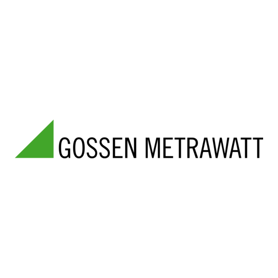 Gossen MetraWatt PROFITEST MBASE+ Short-Form Operating Instructions