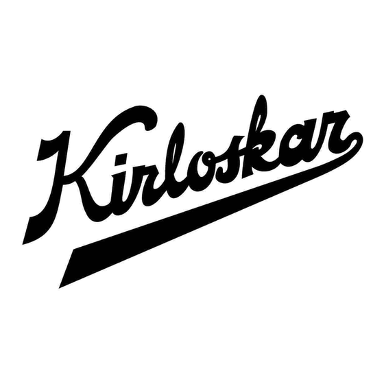 KIRLOSKAR GK Series Instruction On Installation, Operation And Maintenance