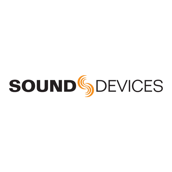 Sound Devices 688 Quick Start Manual