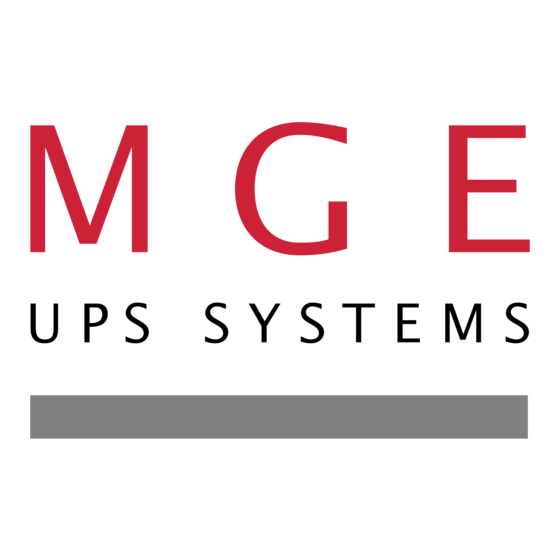 MGE UPS Systems EX RT CLA Installation And User Manual