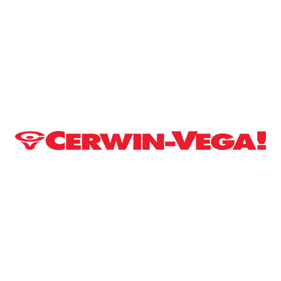 Cerwin-Vega Vega Series User Manual