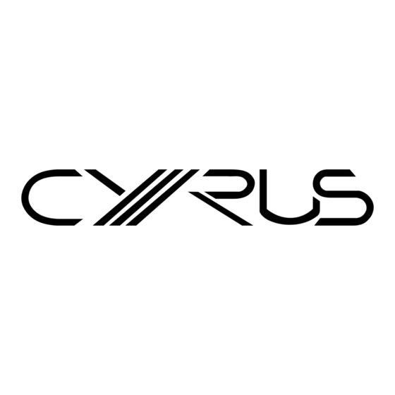 Cyrus 6vs User Instructions