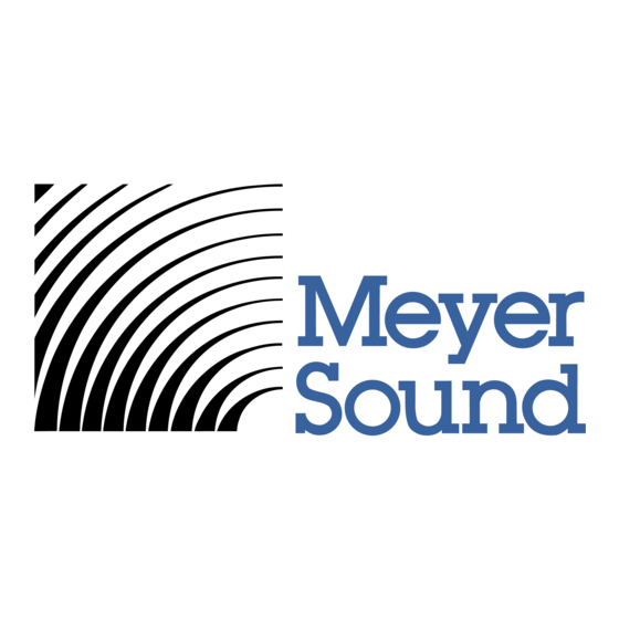 Meyer Sound MSW-2 Operating Instructions