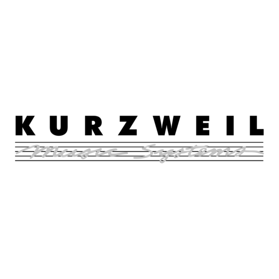 Kurzweil K2600 - MUSICIANS GUIDE REV A PART NUMBER 910331 CHAP 7 Manual