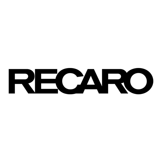 RECARO Monza Reha Instructions For Assembly And Use