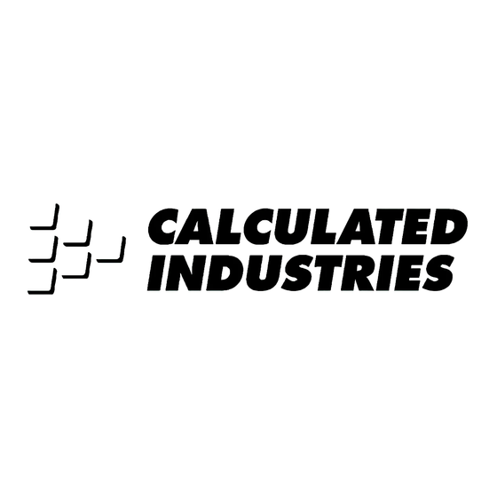 Calculated Industries ScheduleCalc Owner's Manual