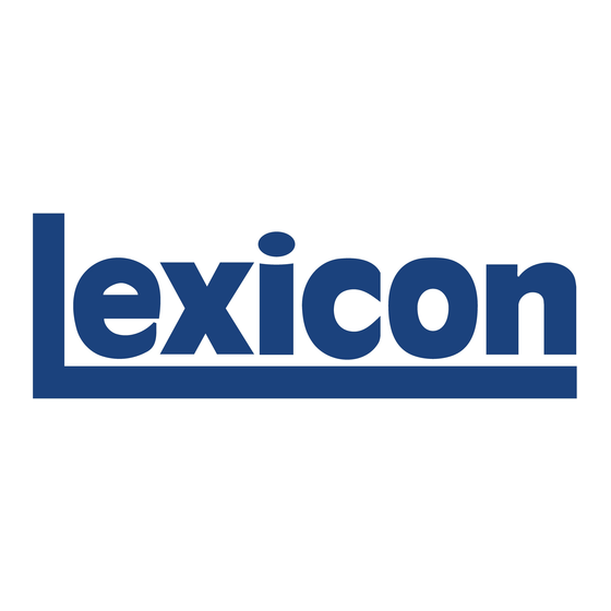 Lexicon 960L - ADDENDUM LOGIC7 UPMIX ALGORITHM PACKAGE Manual