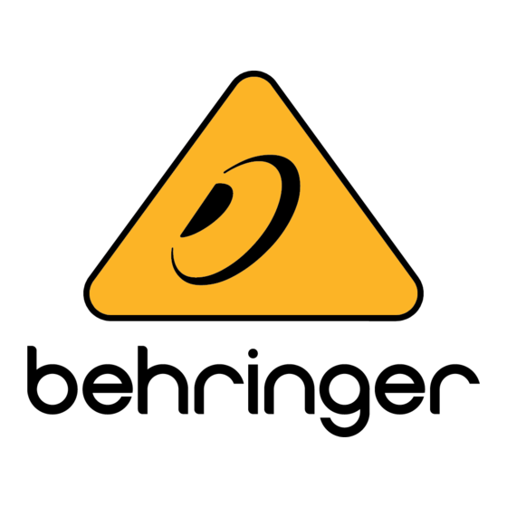 Behringer PRO MIXER DJX900USB Quick Start Manual