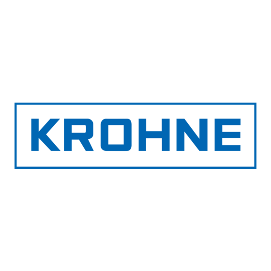 KROHNE IFC 090 Supplementary Installation And Operating Instructions