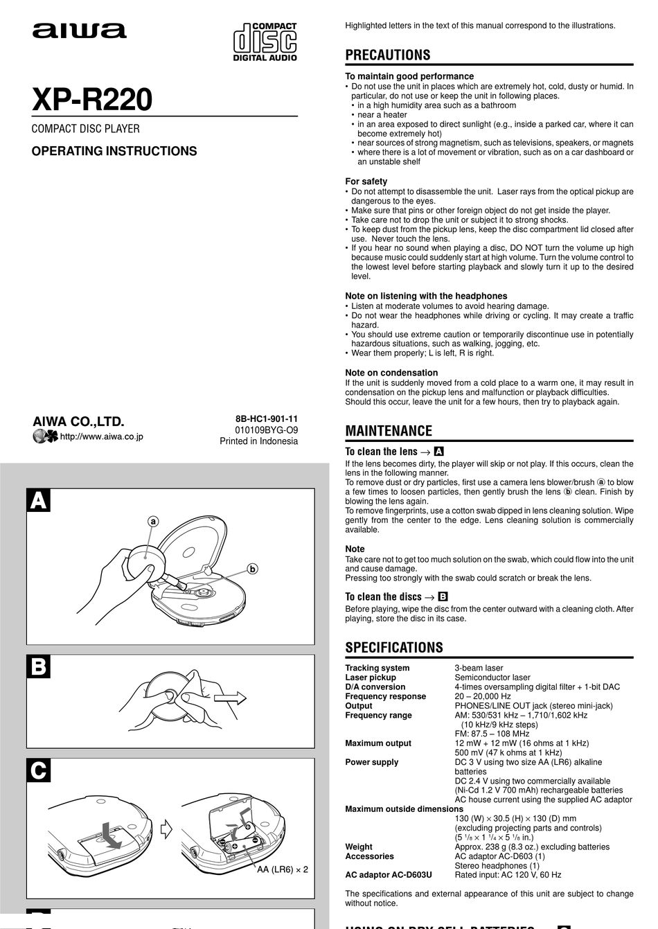 Aiwa Cd Player Manual