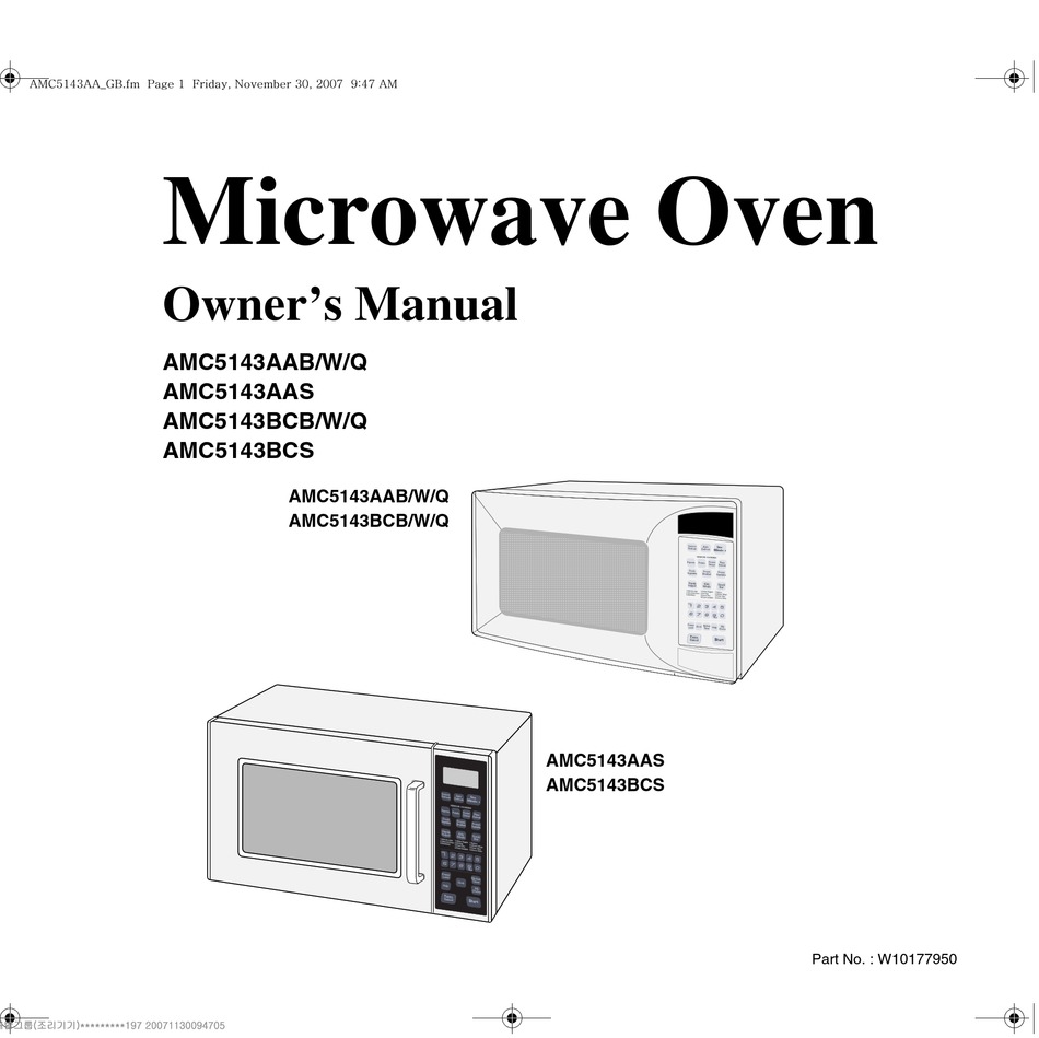 Amana Radarange Microwave Manual