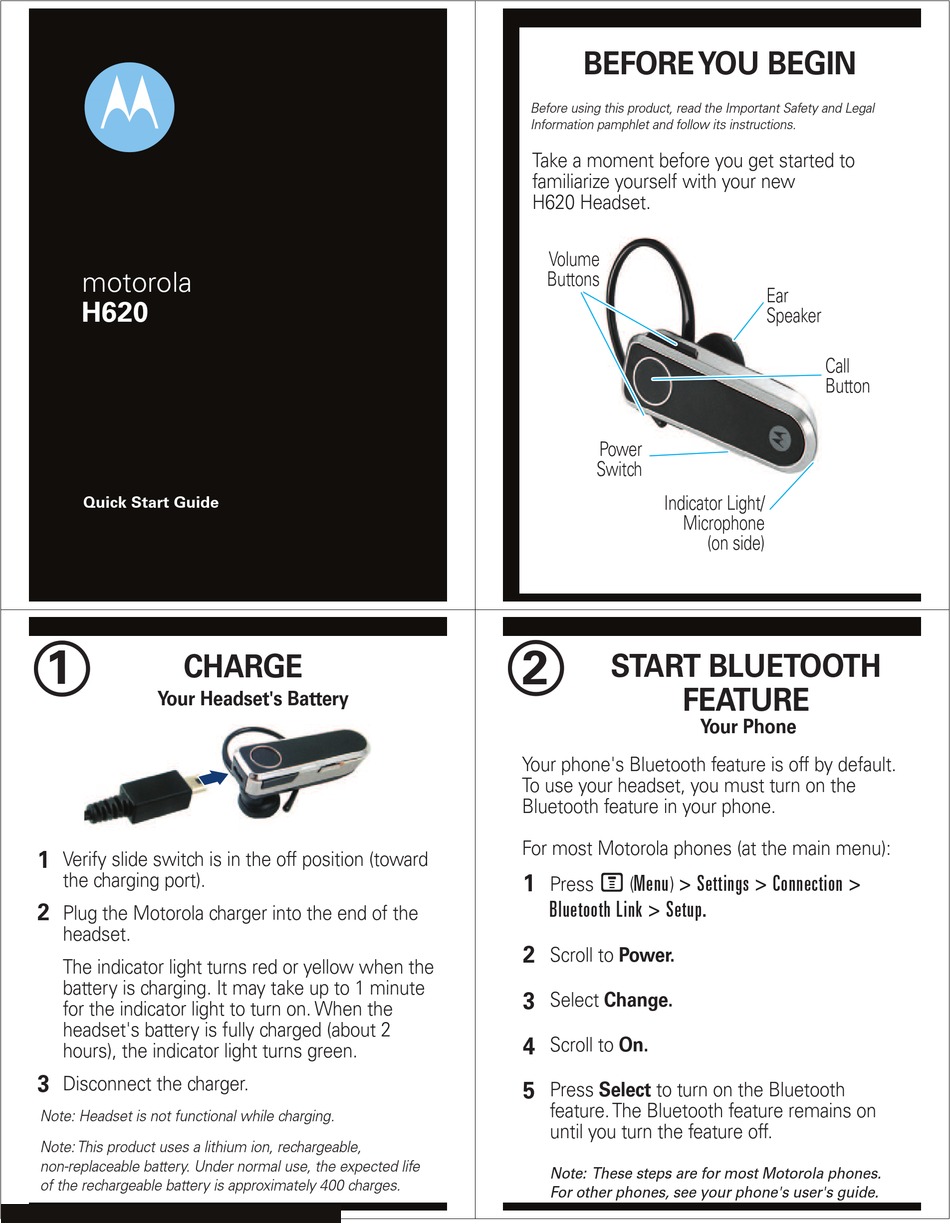 MOTOROLA 6809518A57-A QUICK START MANUAL Pdf Download | ManualsLib