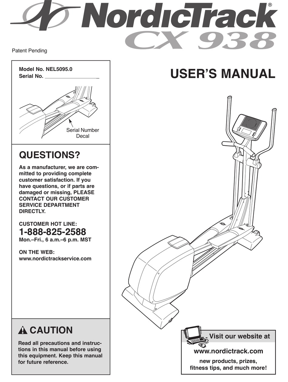 NORDICTRACK CX 938 NEL5095.0 USER MANUAL Pdf Download | ManualsLib