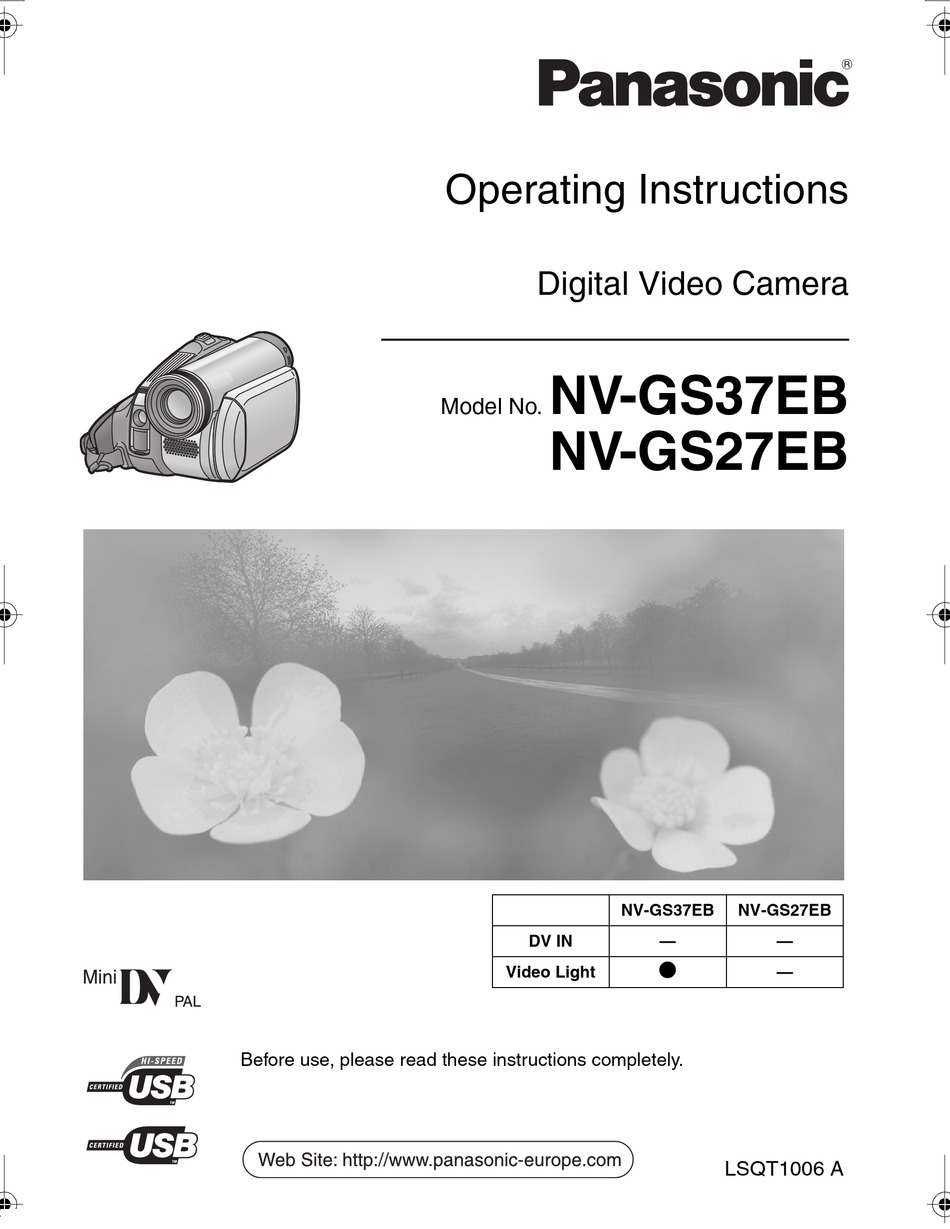 Panasonic Nv Gs27eb Operating Instructions Manual Pdf Download Manualslib