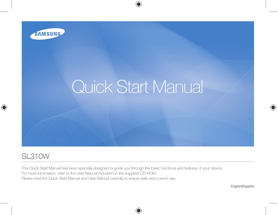 SAMSUNG SL310W QUICK START MANUAL Pdf Download | ManualsLib