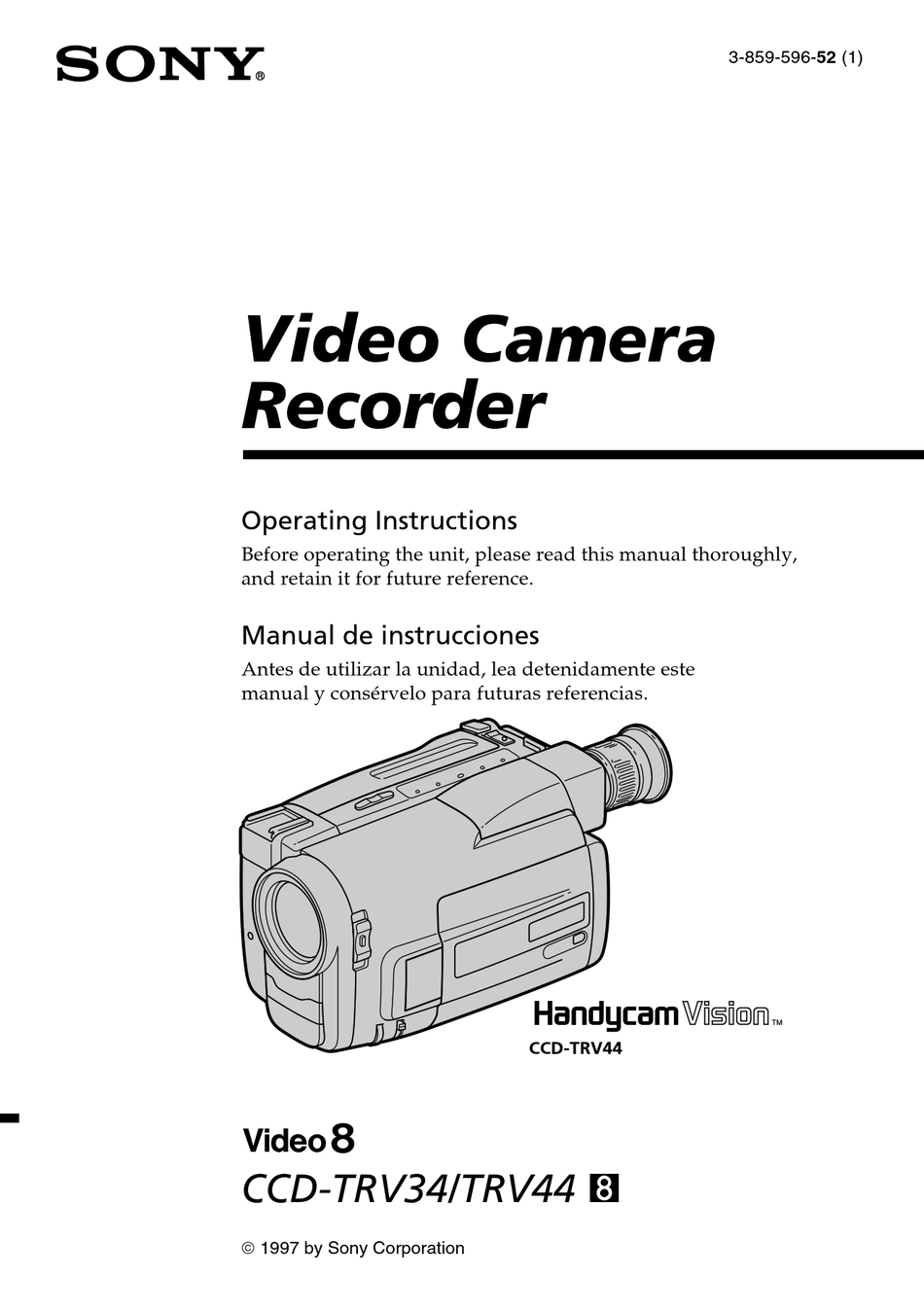 Sony videocámara-Sony handycam hi8-video 8/digital 8 para la selección 