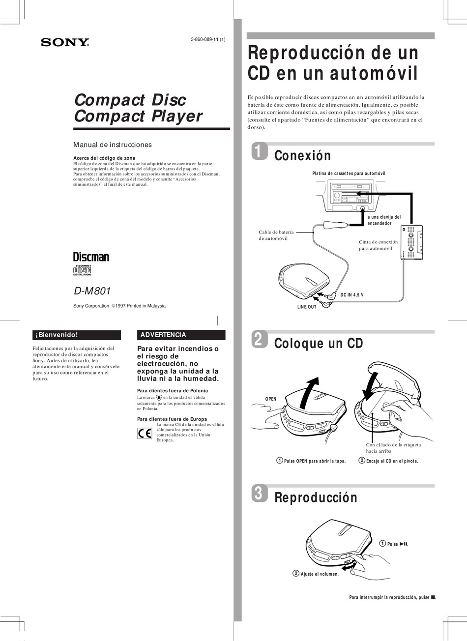 sony discman dt4 manual