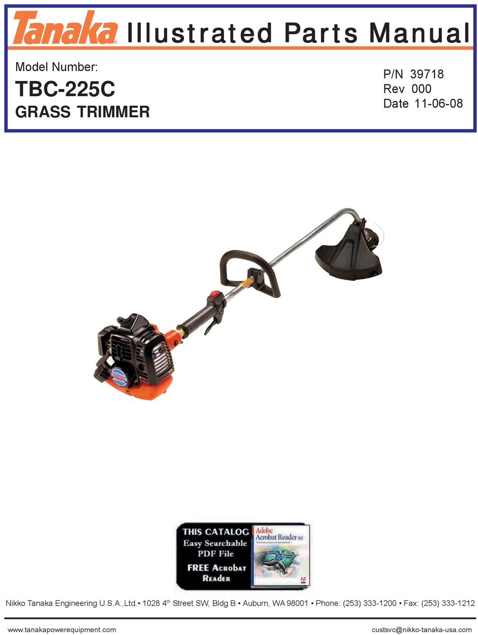 TANAKA TBC-225C ILLUSTRATED PARTS MANUAL Pdf Download | ManualsLib