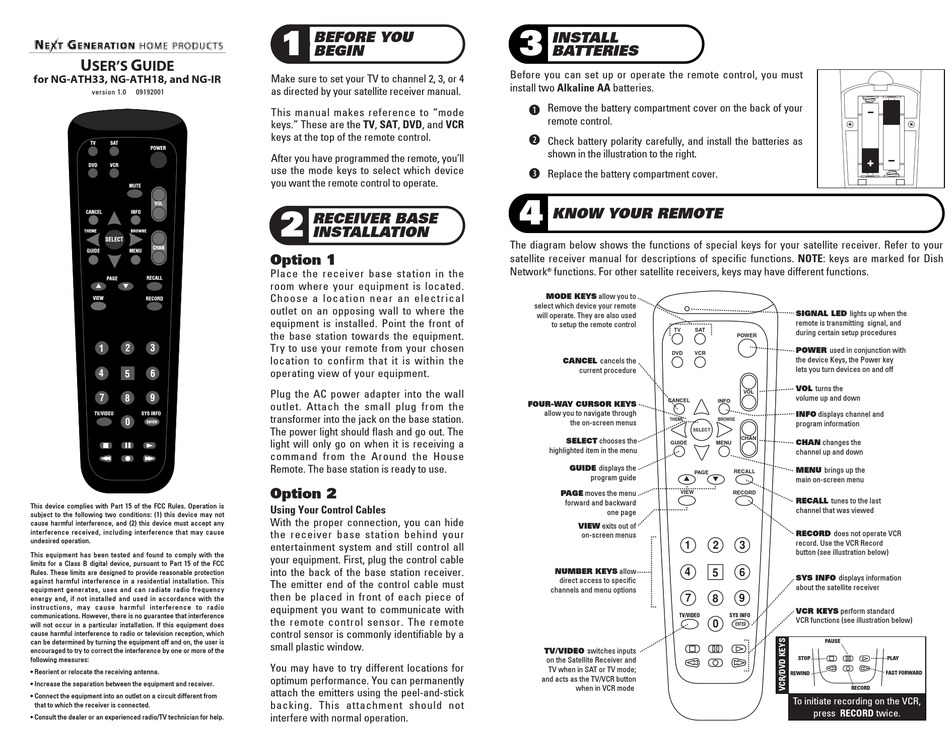 NEXT GENERATION NG-ATH18 USER MANUAL Pdf Download | ManualsLib