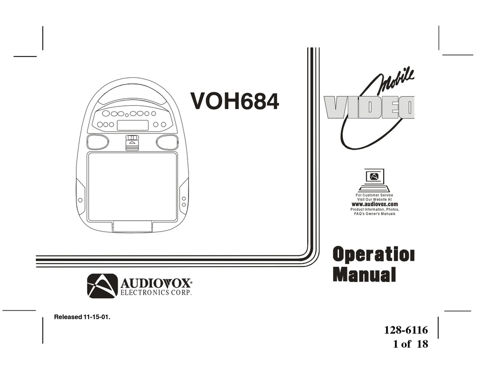 AUDIOVOX VOH684 OPERATION MANUAL Pdf Download | ManualsLib