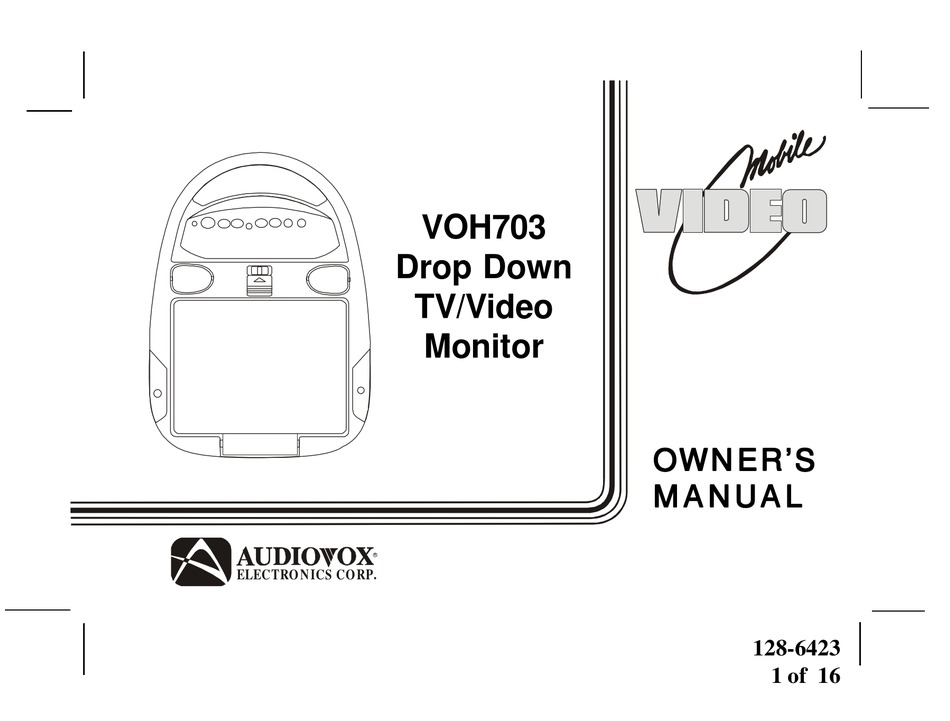 AUDIOVOX VOH703 OWNER'S MANUAL Pdf Download | ManualsLib