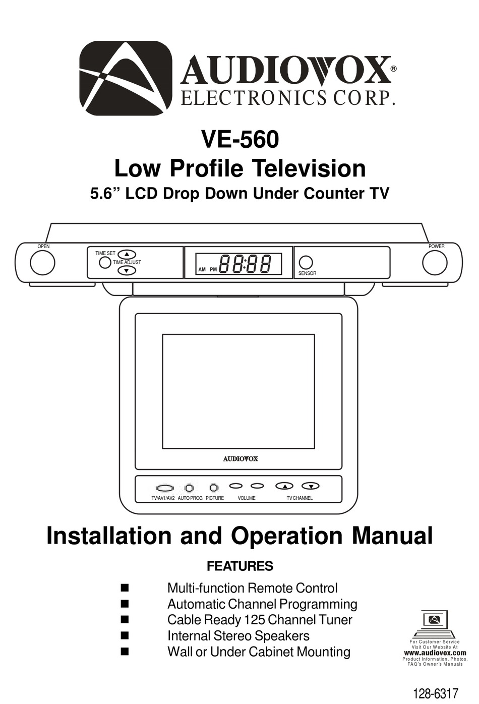 AUDIOVOX VE-560 INSTALLATION AND OPERATION MANUAL Pdf Download | ManualsLib