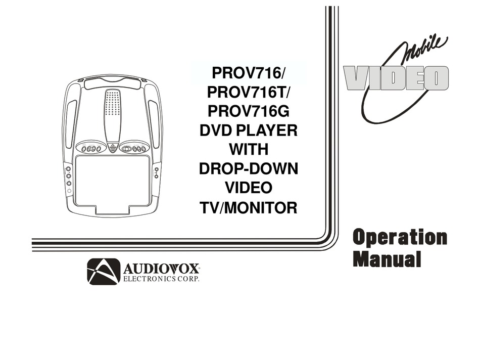 AUDIOVOX PROV716 OPERATION MANUAL Pdf Download | ManualsLib