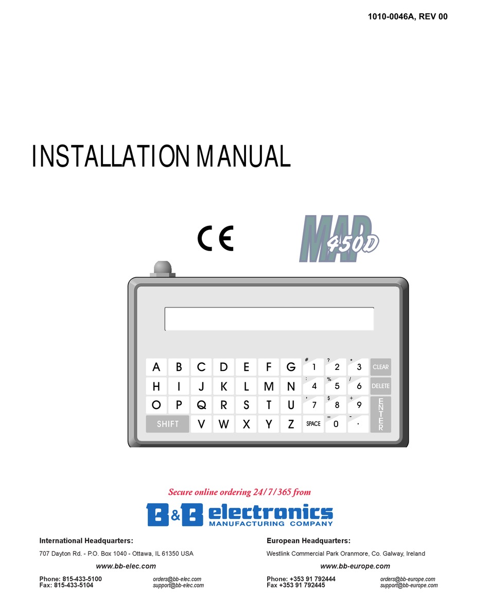 B&B ELECTRONICS MAP450D-004 MAP450D INSTALLATION MANUAL Pdf Download ...